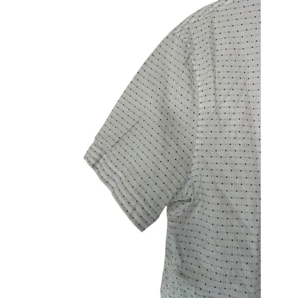 Armani‎ Exchange Men's Button Up Shirt Black White Polka Dot Short Sleeve Small - Picture 3 of 12